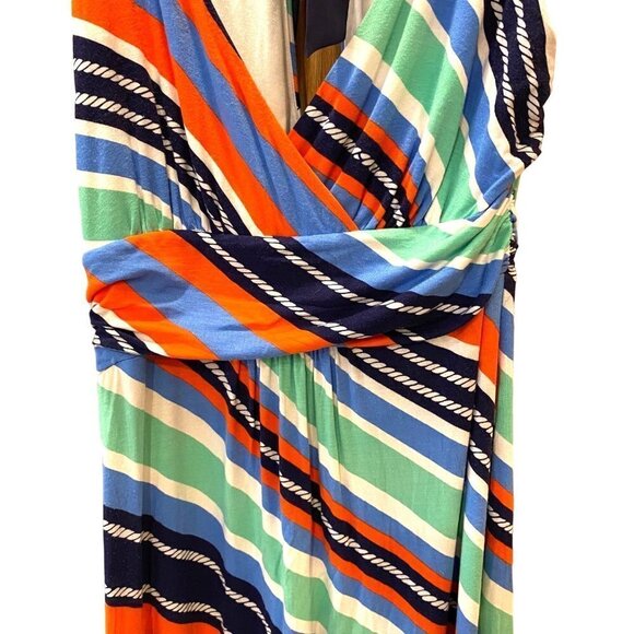 LILLY PULITZER Women's "Amanda" Multicolor Striped Knit Nautical Halter Maxi Dr - Picture 4 of 14